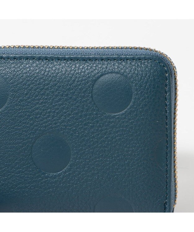 UNBILLION ペルケ perche / ドット型押し・ジャバラカードウォレット ブルー