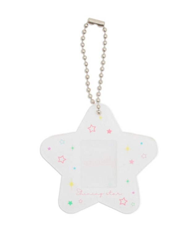 WEGO 【痛バ＆推し活グッズ】カラフルスターIDフォトケースキーホルダー ホワイト