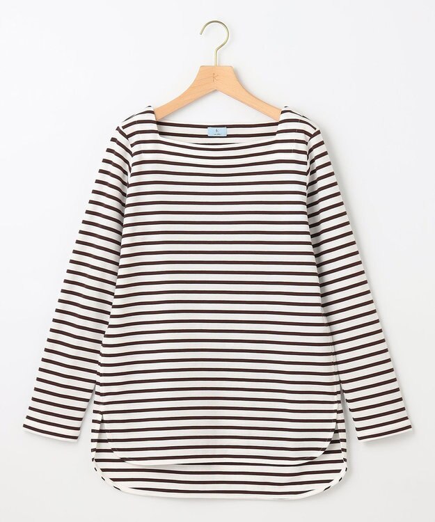 組曲 スクエアネックテール ロングＴシャツ ダークブラウン系1