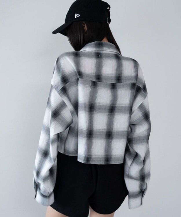 WEGO ショートチェックシャツ ホワイト