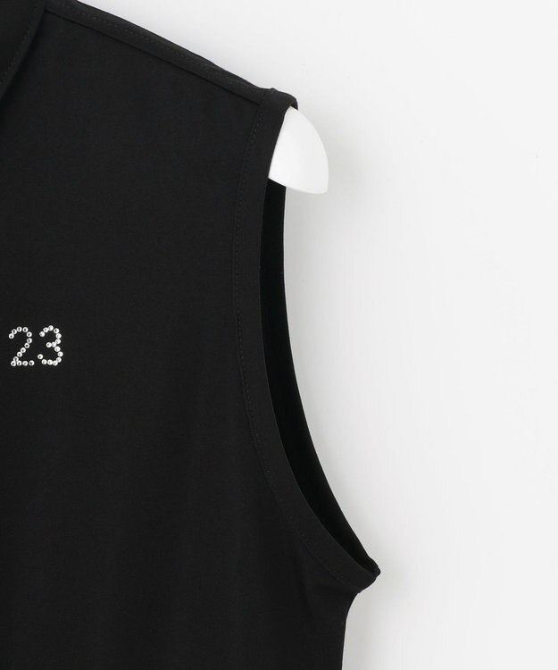 23区GOLF 【WOMEN】カノコ刺繍 ノースリーブ シャツ ブラック系