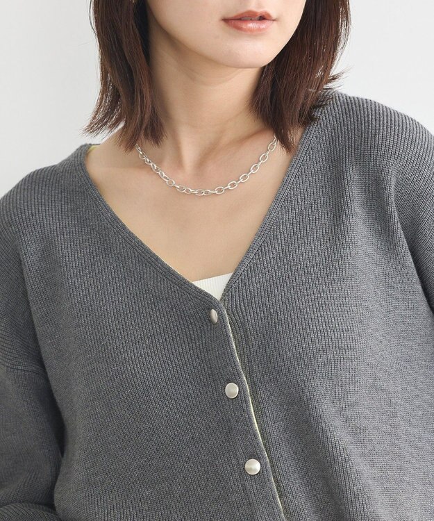 earth music&ecology コンパクトカーディガン Charcoal Gray