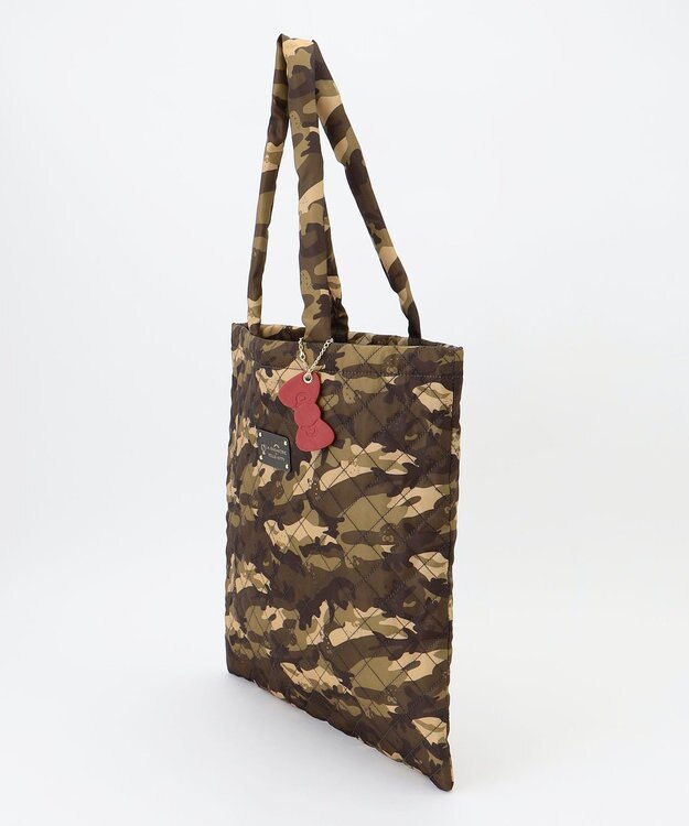 LA BAGAGERIE 【LA BAGAGERIE×HELLO KITTY】リボンチャーム付き　キルティングトート カーキ