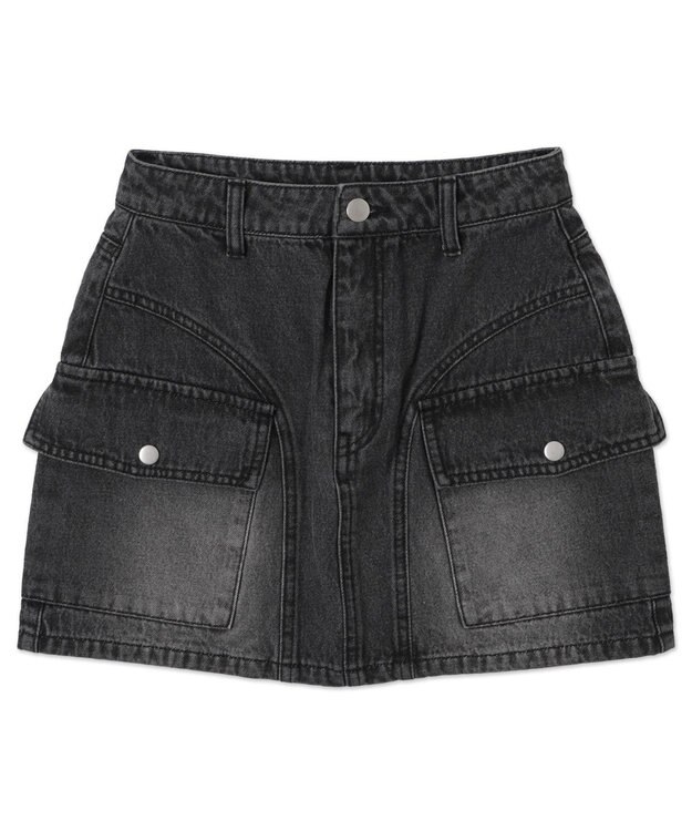 WEGO ヴィンテージウォッシュカーゴミニスカート ブラック