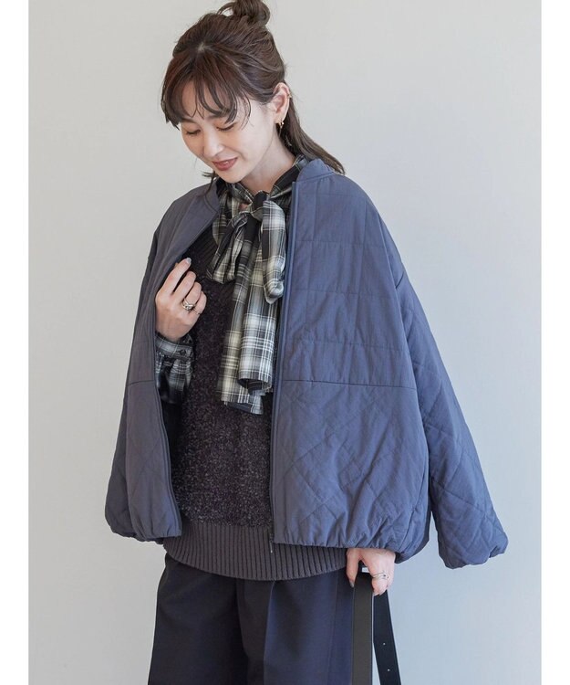 AMERICAN HOLIC キルポカスクエアステッチキルトコート Charcoal Gray