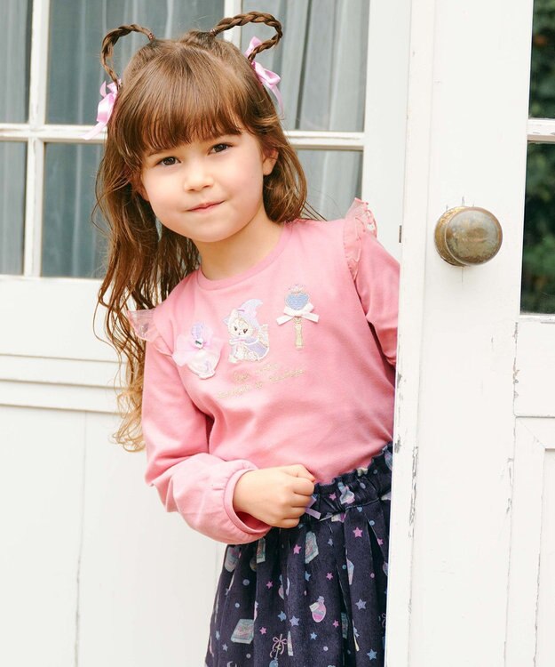 ANY KIDS マジカルキャット長袖Tシャツ ピンク