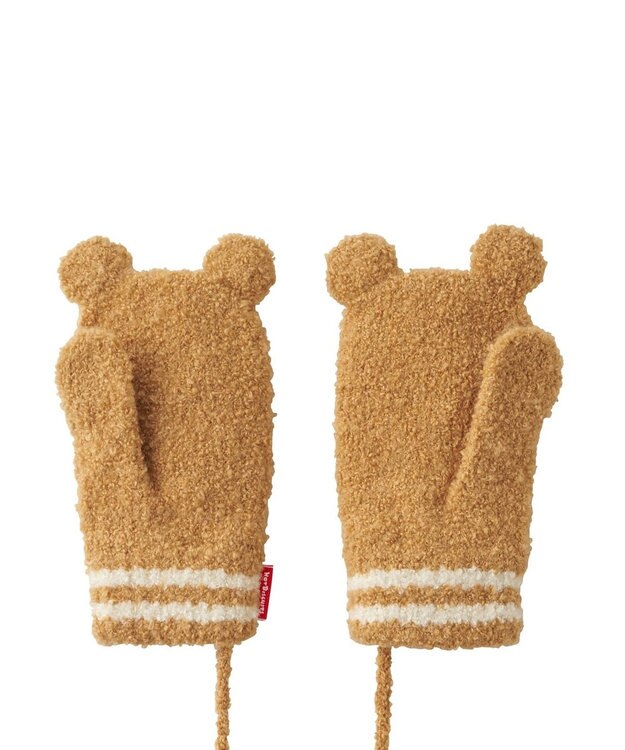 MIKI HOUSE HOT BISCUITS 【1-5歳】 くまのお顔 マシュマロニット ミトン ベージュ