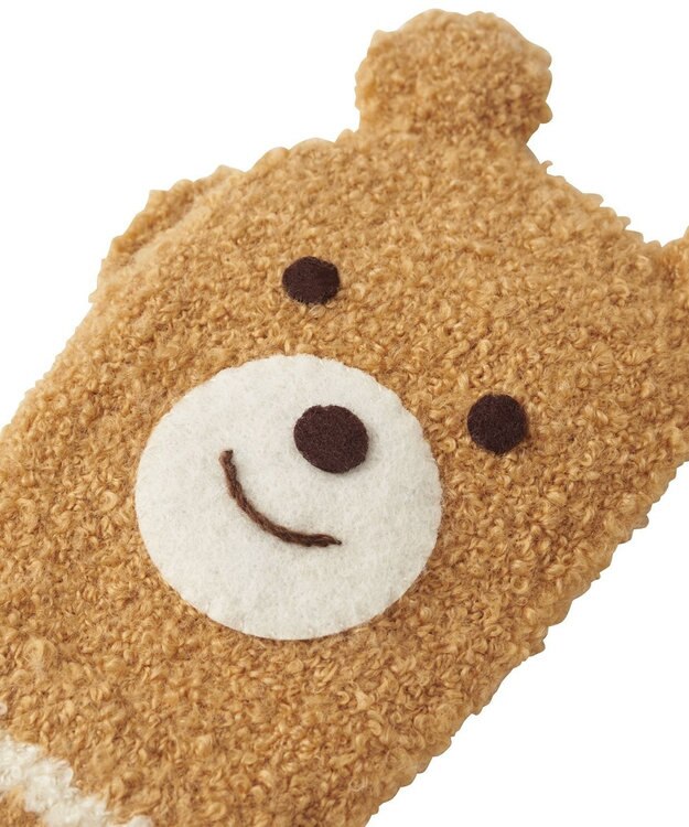 MIKI HOUSE HOT BISCUITS 【1-5歳】 くまのお顔 マシュマロニット ミトン ベージュ