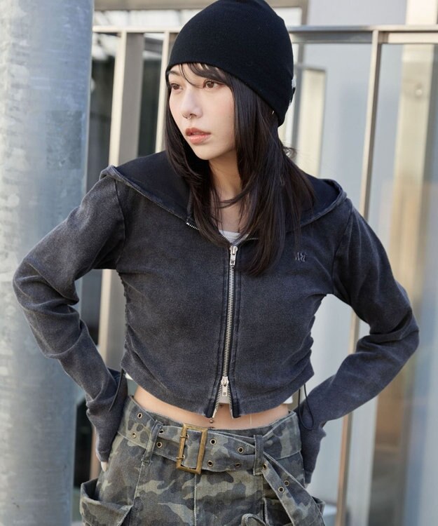 WEGO リブジップパーカー スミクロ