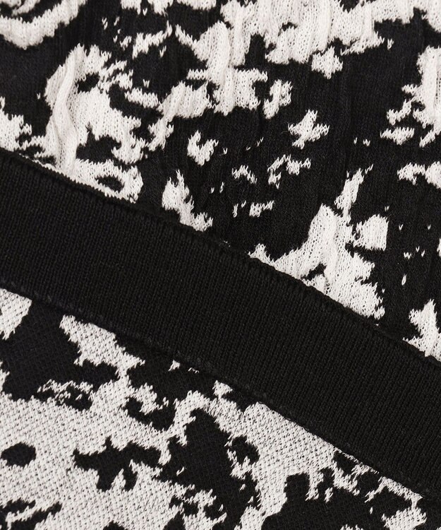 ICB 【洗える】 PEハイゲージJQ ニット ブラック×オフホワイト系