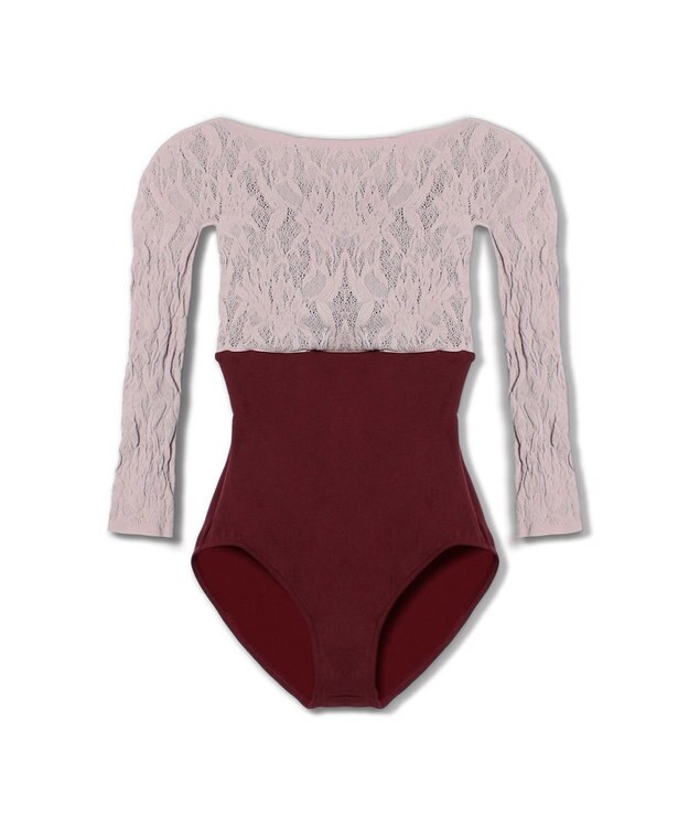 Chacott 【ノーソイングニット】7分袖レオタード ワインレッド