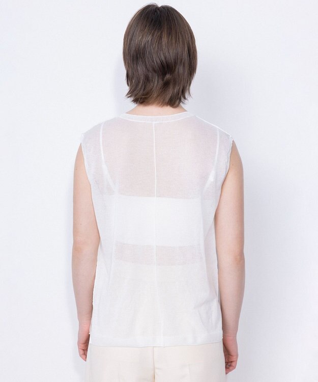 NAVE シアーニット ノースリーブ ホワイト系