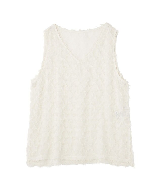 AMERICAN HOLIC Ｖネックシャギーベスト Ivory