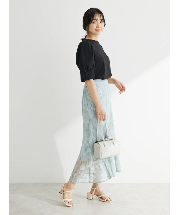 Green Parks ・ＳＵＧＡＲ　ＳＰＯＯＮ　ギャザーパフＴシャツ Black