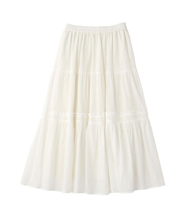 earth music&ecology ティアードギャザースカート Off White