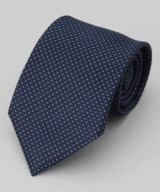 GOTAIRIKU 【日本製】シルク ネクタイ_格子柄 ネイビー系8