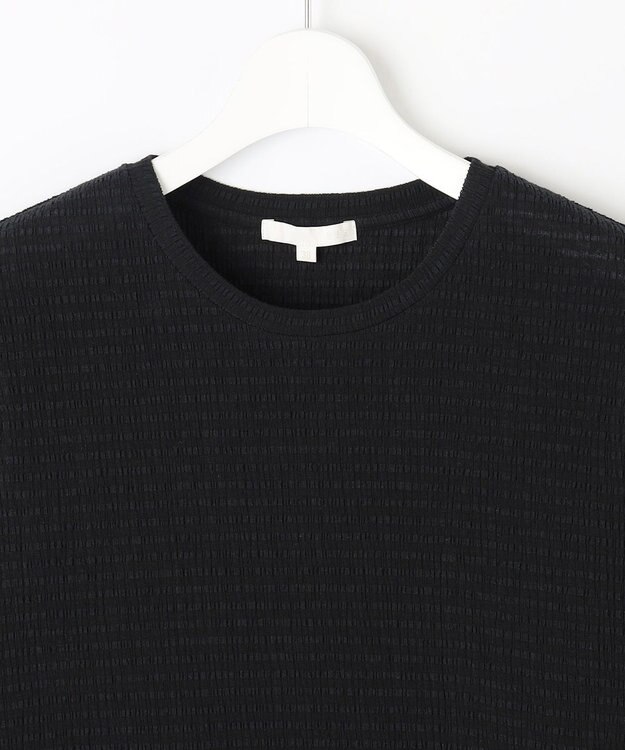 自由区 【洗える】シャーリングジャージー Tシャツ ブラック