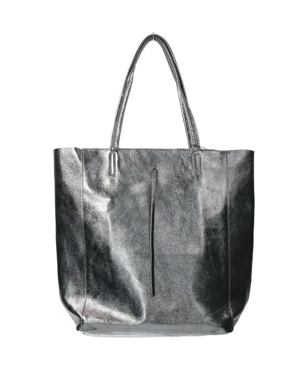 INTER-CHAUSSURES 【ANDREA CARDONE ITALI】メタリックレザートートバッグ グレー