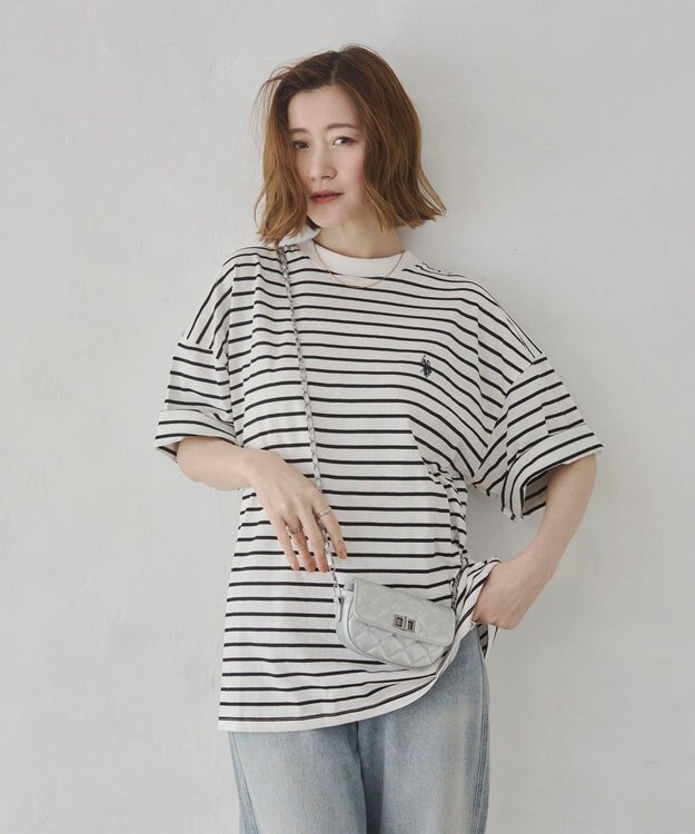 WEGO 【ユニセックス着用ITEM】別注USPOLO　ヘビーウエイトBIGT（S） ホワイトボーダー
