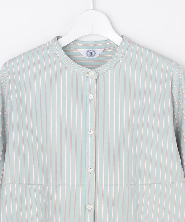 J.PRESS LADIES ストライプジャージー フリル カットソー ミントベース系