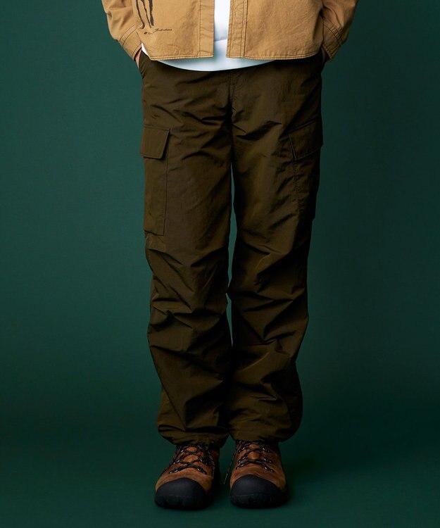 JOSEPH ABBOUD MOUNTAIN 【ECO撥水/起毛裏地】マイクロリップワッシャー カーゴ パンツ カーキ系
