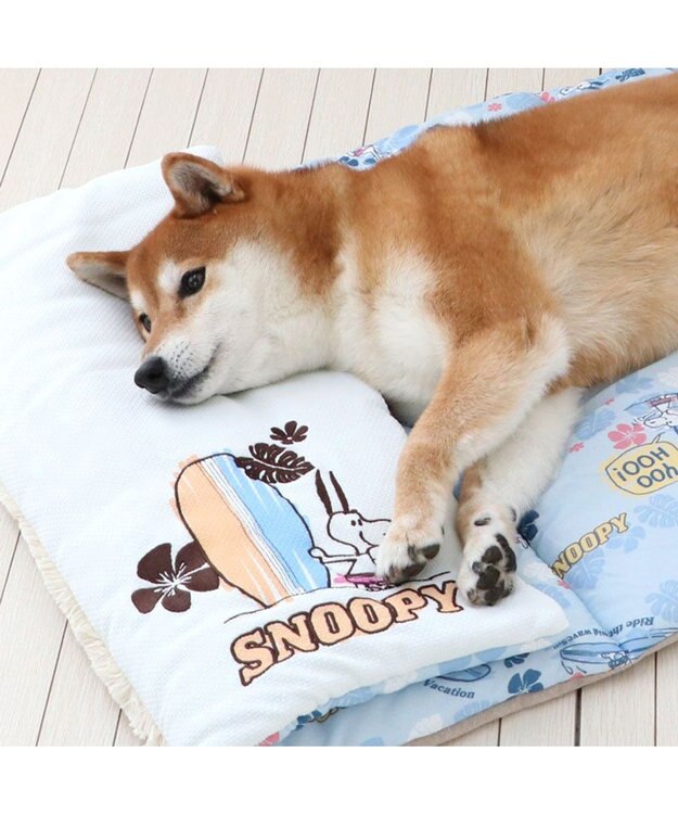 PET PARADISE スヌーピー クール ロールマット 《サーフ柄》 Ｌ ブルー系
