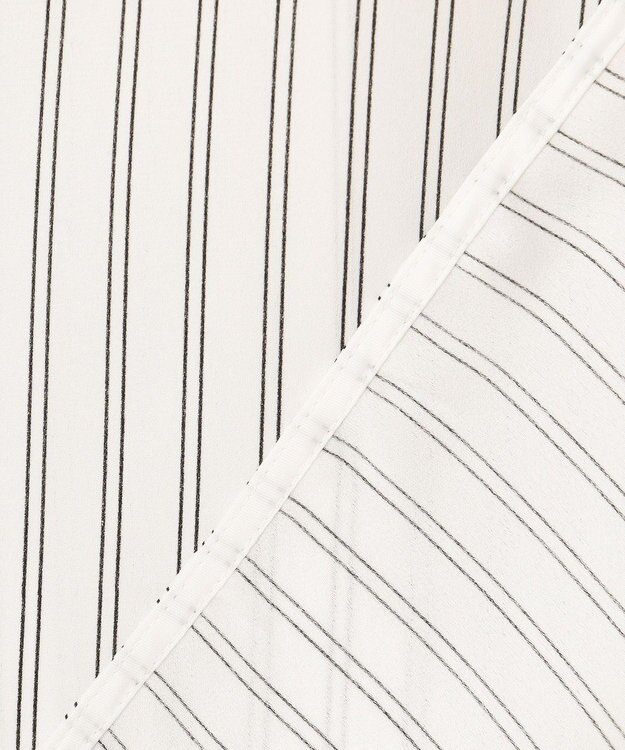 J.PRESS LADIES 【洗える】 バックサテンランダムストライプ バンドカラー ブラウス ホワイト系1