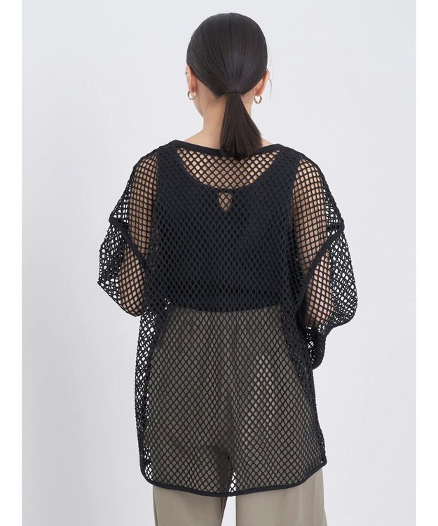 earth music&ecology メッシュチュニック Black