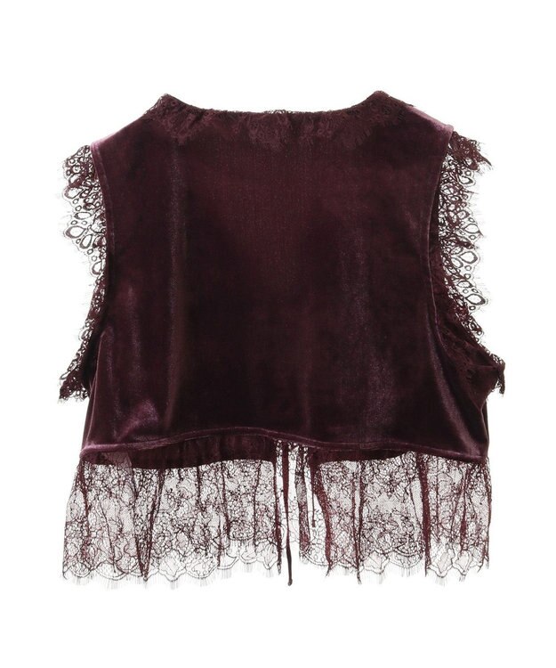 CRAFT STANDARD BOUTIQUE ベロアレース付きベスト Bordeaux