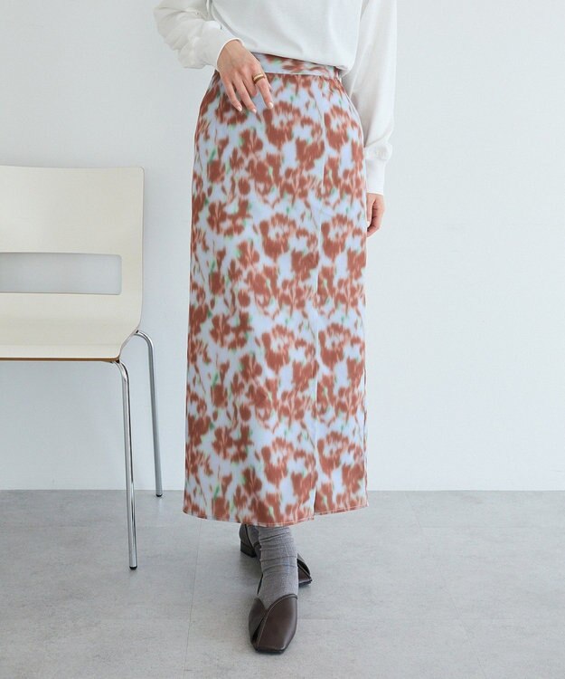 CRAFT STANDARD BOUTIQUE フラワープリントスリットロングスカート Purple