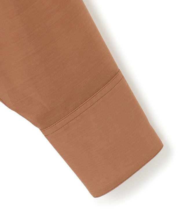 23区 S ウールシアーボイル バンドカラー シャツ キャメル系