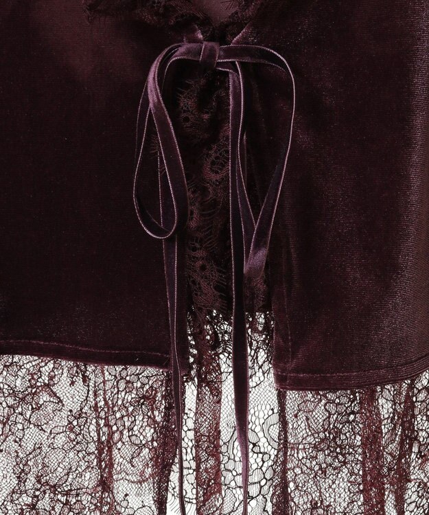 CRAFT STANDARD BOUTIQUE ベロアレース付きベスト Bordeaux