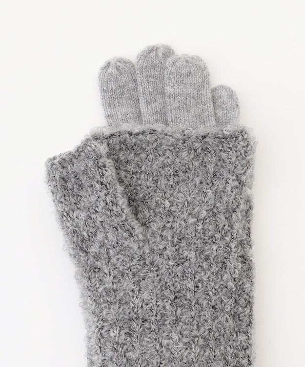 ICB 【アームウォーマー付き 】3WAY ニットグローブ ライトグレー