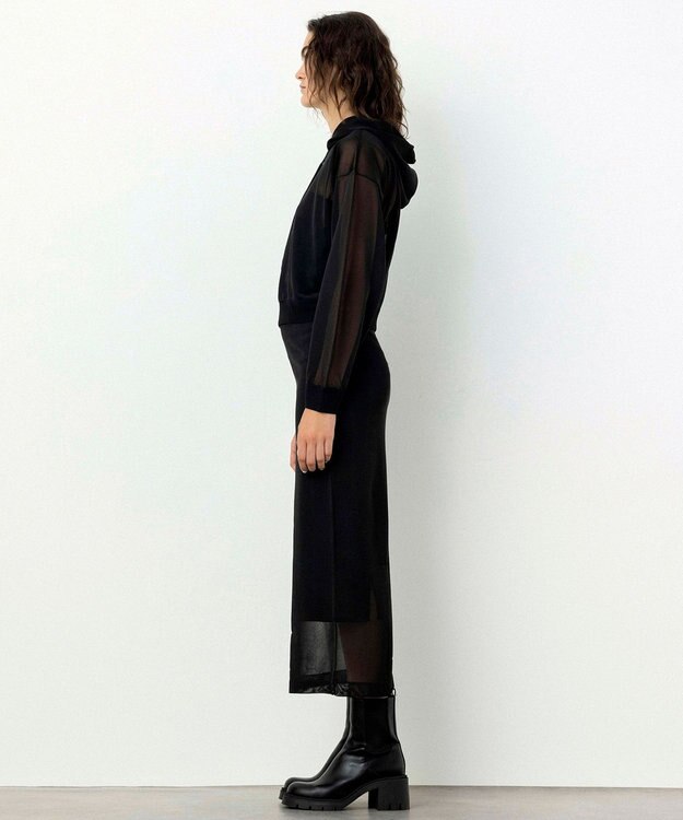 NAVE 【Nave・洗える】シアーニット スカート ブラック系