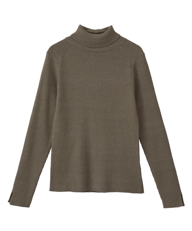 earth music&ecology 【イージーケア】【洗濯機洗い可】レンチング(TM)エコヴェロ(TM)(リブタートル) Brown