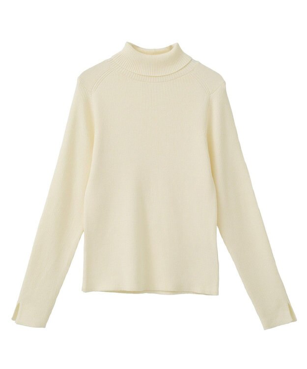 earth music&ecology 【イージーケア】【洗濯機洗い可】レンチング(TM)エコヴェロ(TM)(リブタートル) Ivory