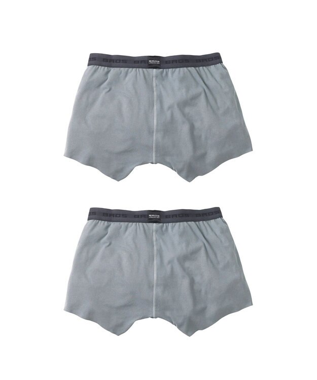 WACOAL MEN ボクサーパンツ 2枚セット 【オーガニック綿混ボクサー】 快適 吸汗速乾 抗菌防臭 やさしい肌あたり フリーカッティング(裾部分) 環境に配慮 前閉じ GT2310 /ブロス バイ ワコールメン グレー