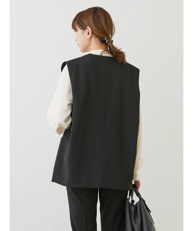 AMERICAN HOLIC 丈違いニュアンスベスト Black