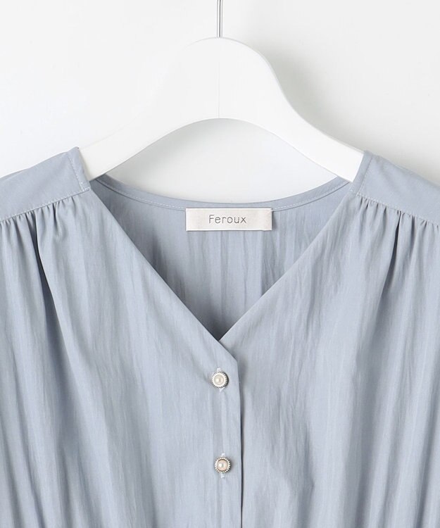 Feroux バルーンスリーブ ワンピース スカイブルー系