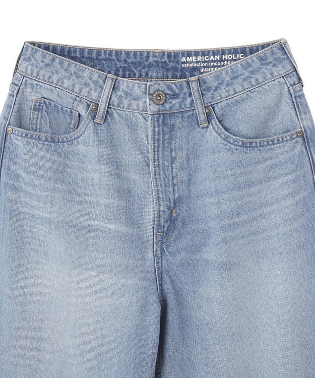 AMERICAN HOLIC ダメージワイドデニム Light Indigo