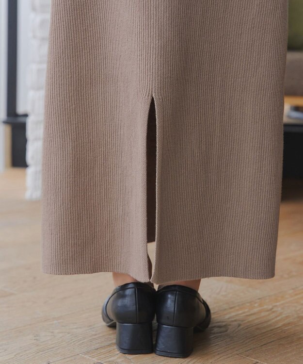 Tiaclasse 【2点セット】ニットトップス＋スカートセットアップ モカ