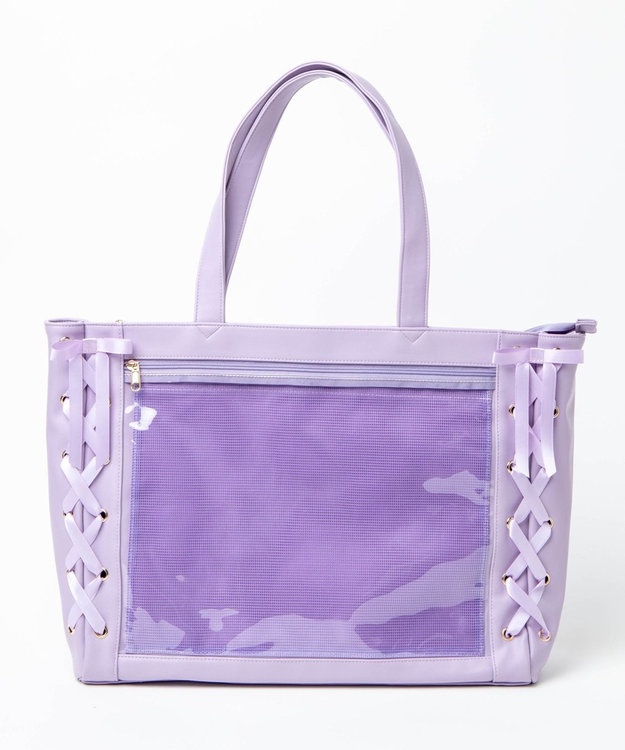 WEGO 【痛バ＆推し活グッズ】レースアップ痛バッグL ライトパープル