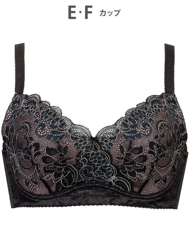 Wing ブラジャー コンパクトにバストメイク 高さをおさえる 【小さく見せるブラ】 Gカップまで対応 大きいサイズ ブラ KB6100 ウイング／ワコール ブラック