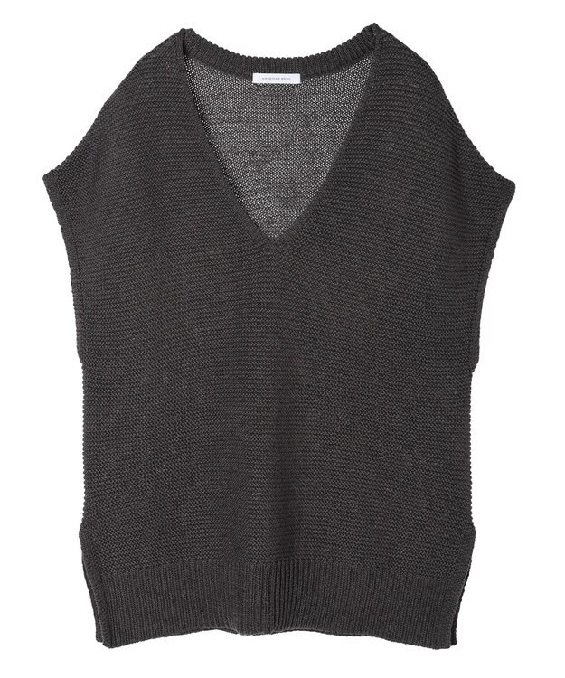 AMERICAN HOLIC リネンブレンドニットベスト Charcoal Gray