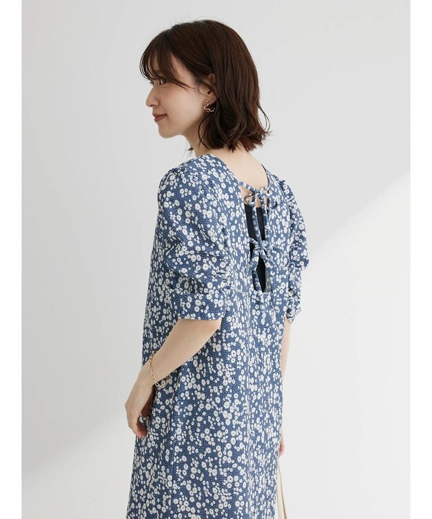 Green Parks ・ＲＡＹ　ＣＡＳＳＩＮ　フラワーｐｔナローワンピース Blue