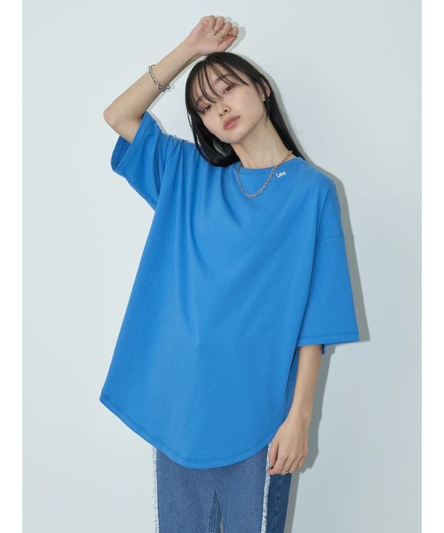 earth music&ecology Ｌｅｅ×ｅ．ｍ．ａ．ｅ　ＲＯＵＮＤＨＥＭ　ＴＥＥ Blue