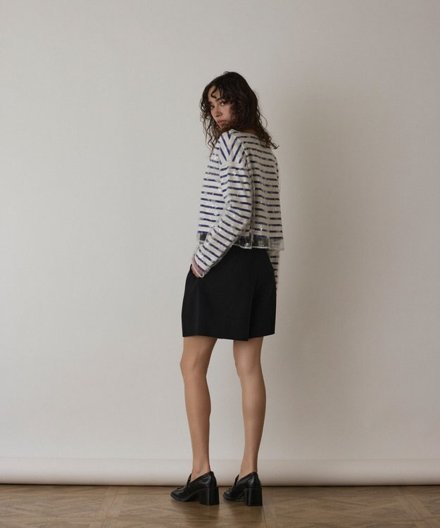 GRACE CONTINENTAL バスクボーダートップ ブルー