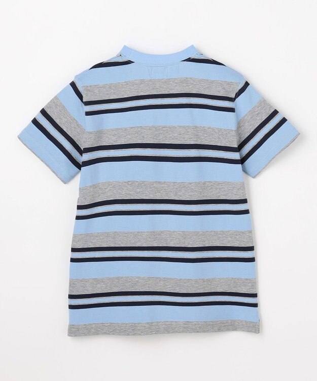 J.PRESS KIDS 【140-170cm】マルチボーダー 半袖Ｔシャツ サックスブルー