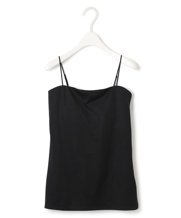 ICB L 【接触冷感・UVケア・速乾・洗える】カップ付きサテンキャミソール ブラック系