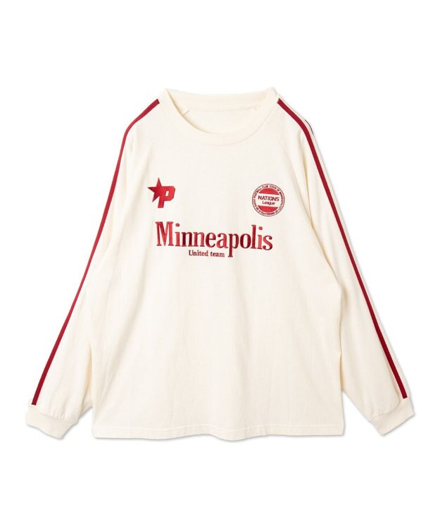 WEGO 【ユニセックス着用ITEM】ラインゲームロゴT（LS） オフホワイト